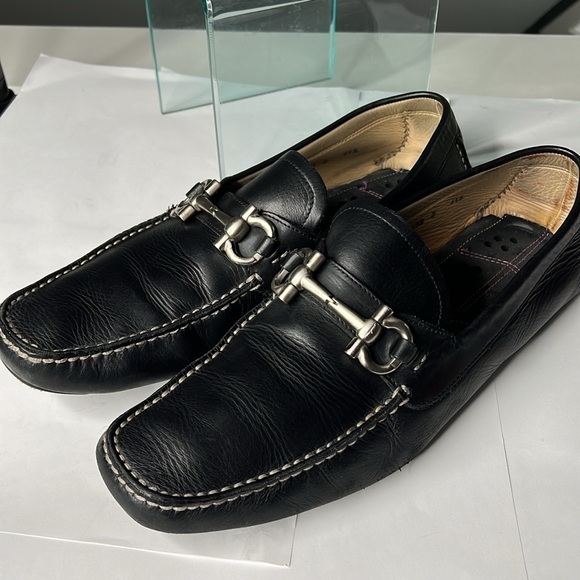 Salvatore Ferragamo Sz 11.5 D Black Leather Parigi Driving Loafers main image 6